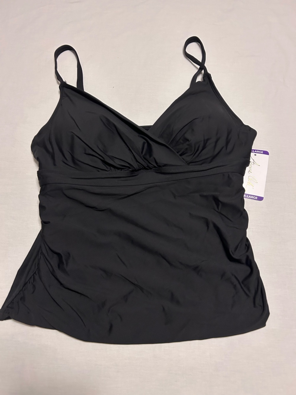 NWT Anne Cole Limited Edition Women's Tankini Top black size XXL - Picture 3 of 11